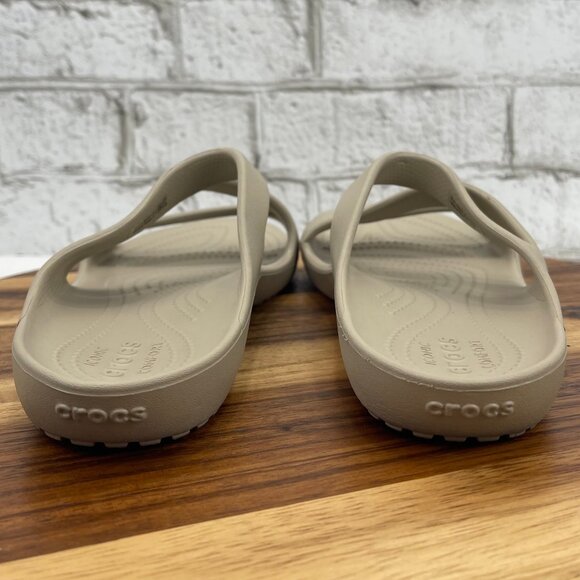 Crocs Kadee II 506756 Womens 10 Strappy Flats Slip On Beige Matte Sandals - Picture 3 of 11